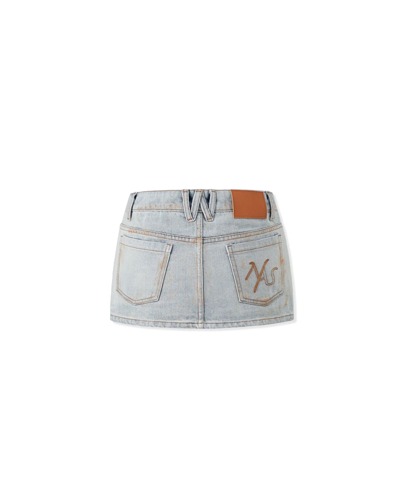 NAWS WHITE CERAMIC DENIM SKIRT