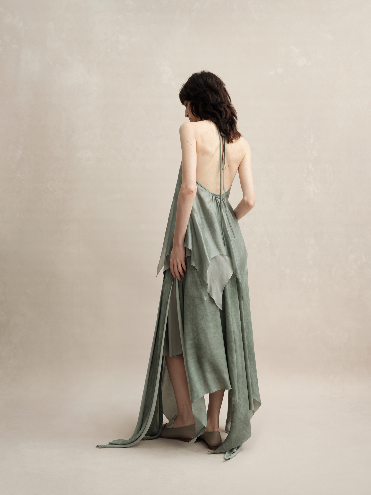 ELYWOOD BLUE-GREEN WIND CHIME TASSEL MIDI SKIRT