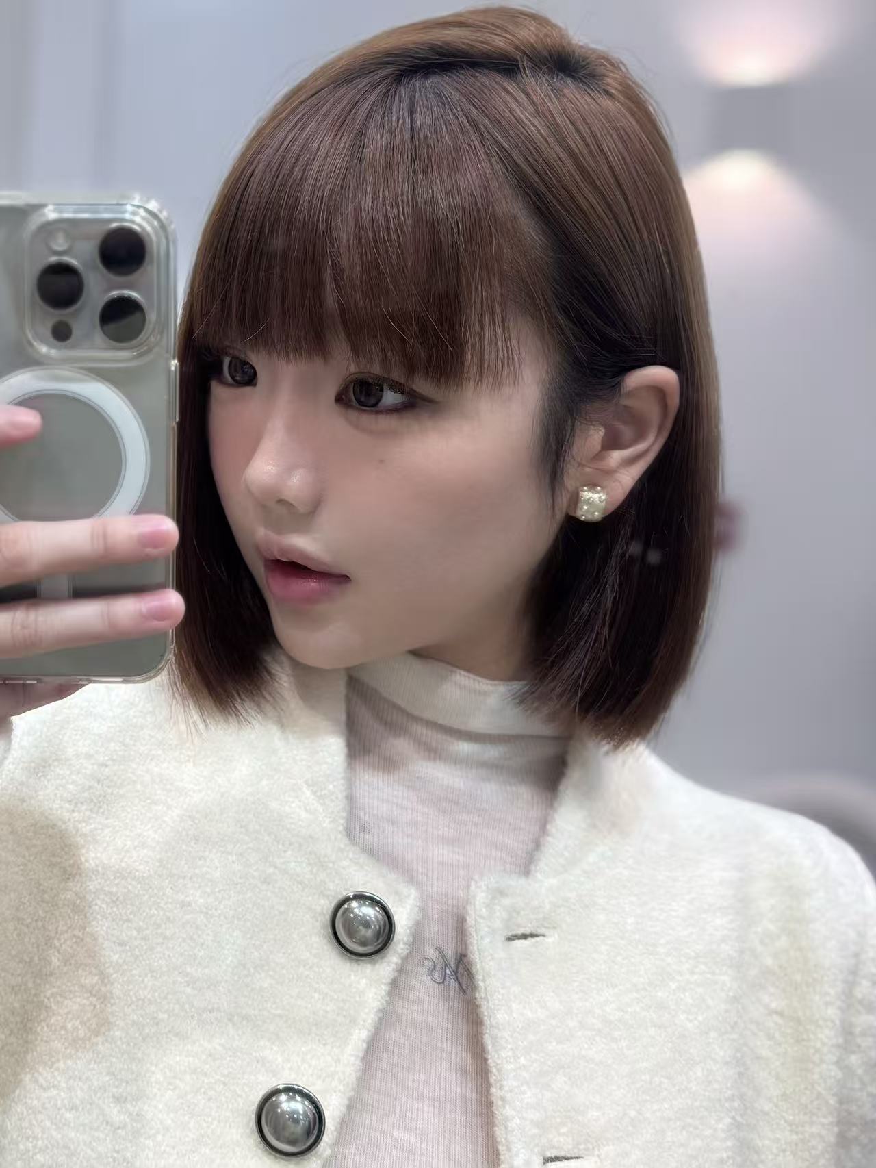 NAWS SILVER BUTTON WOOL COAT