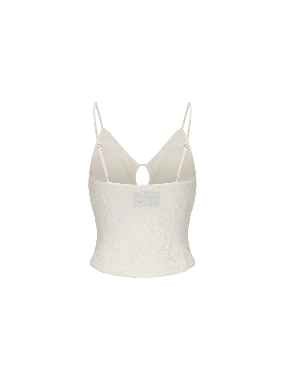 ELYWOOD OFF-WHITE LACE PLEATED CAMISOLE