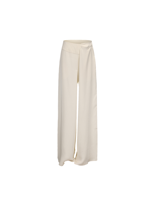 ELYWOOD WHITE WIDE-LEG PANTS