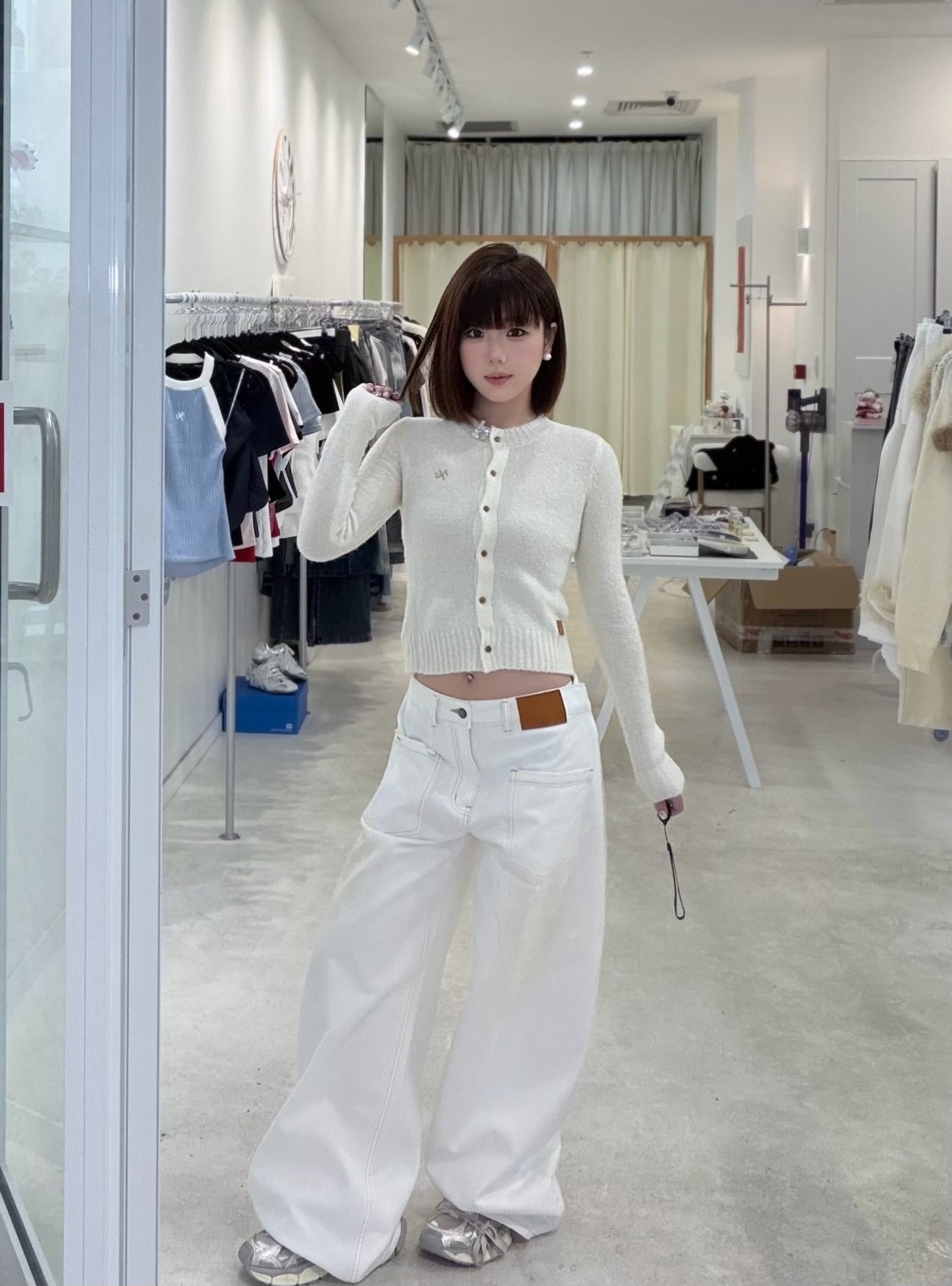 NAWS POLAR CREW-NECK KNIT CARDIGAN