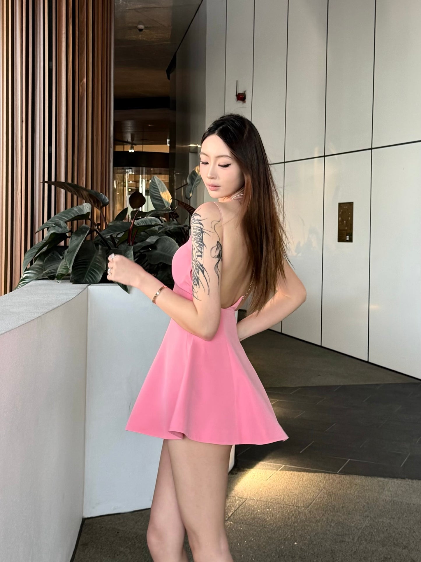 Nana Jacqueline Giana Open-Back Pink Dress