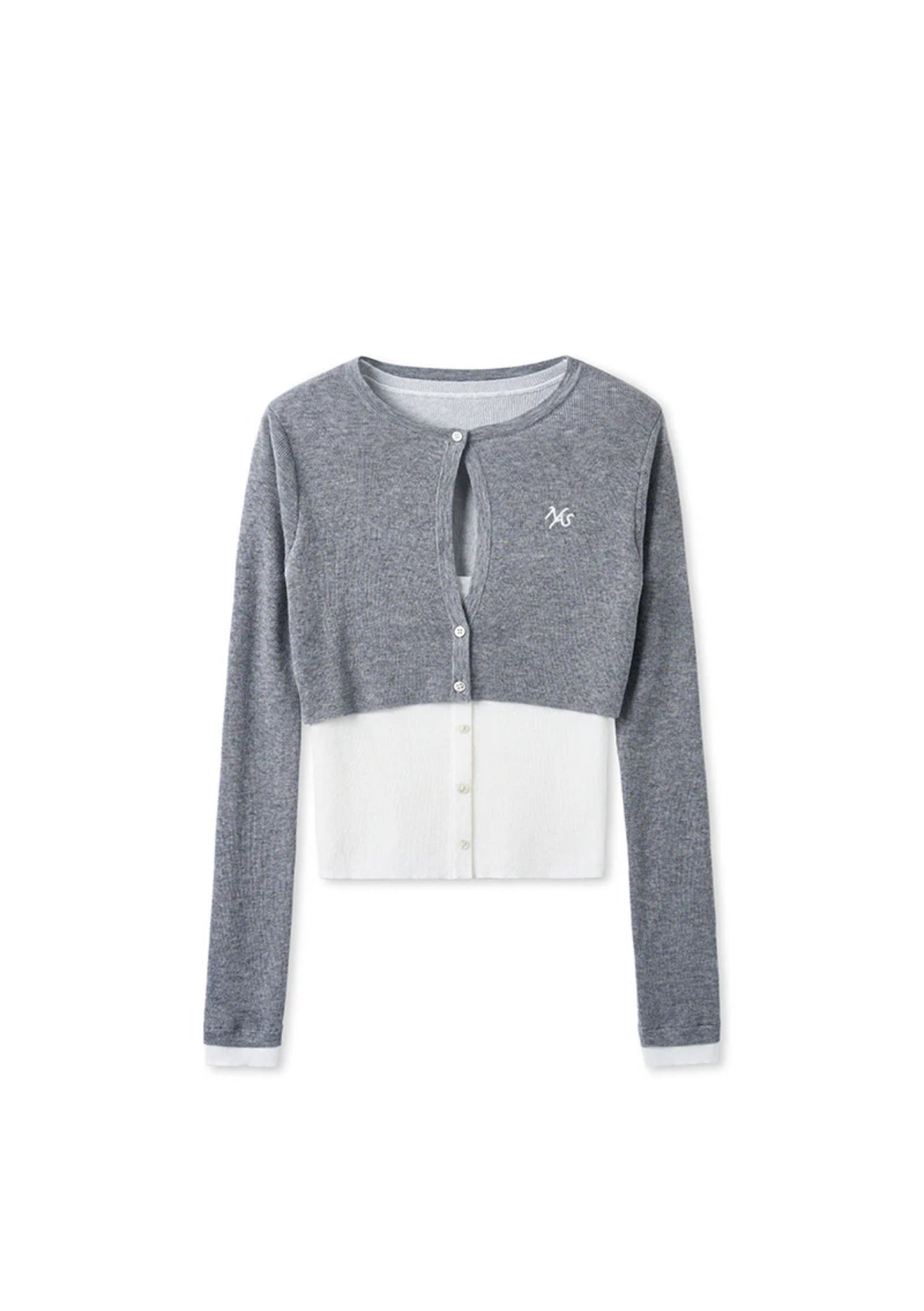 NAWS WHITE TEA GRAY CHAMPS KNIT SWEATER