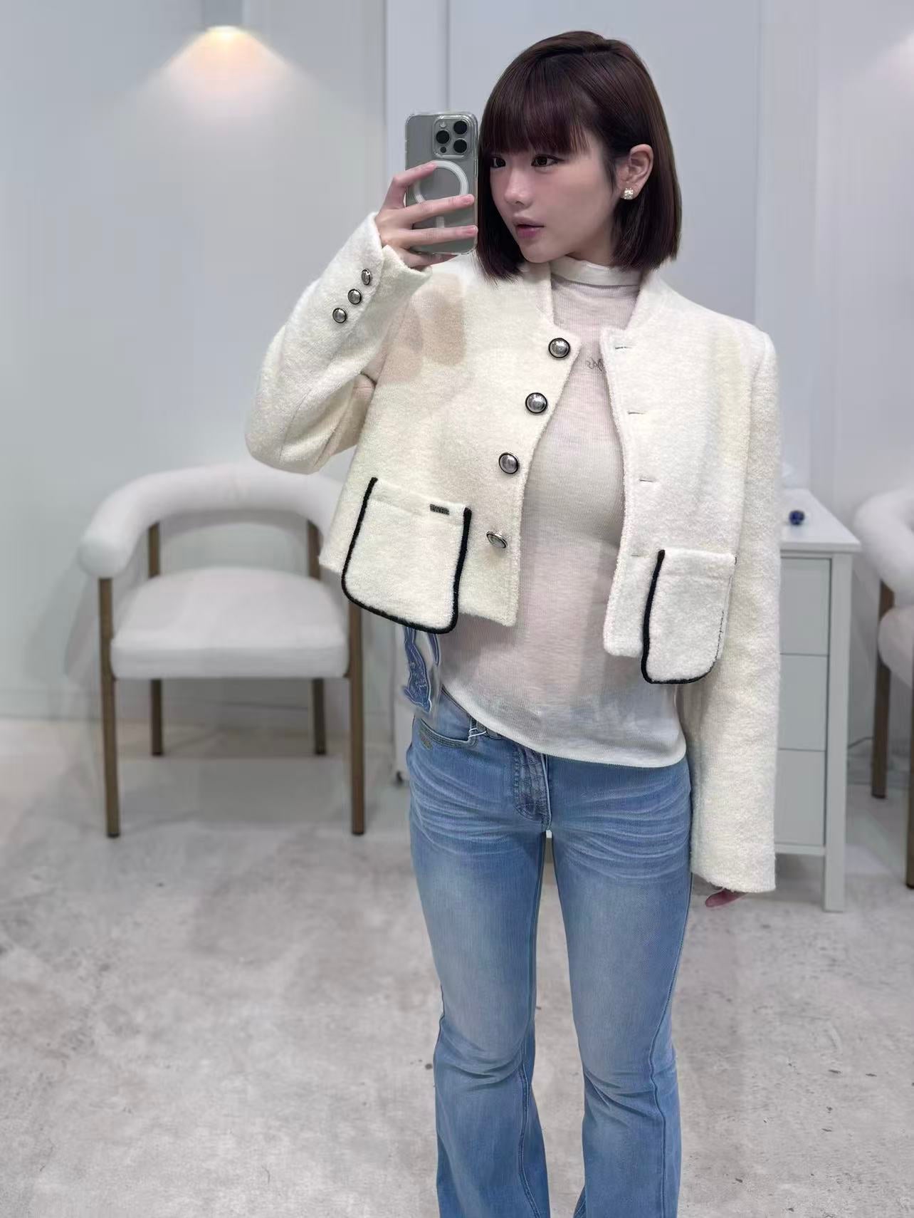 NAWS SILVER BUTTON WOOL COAT