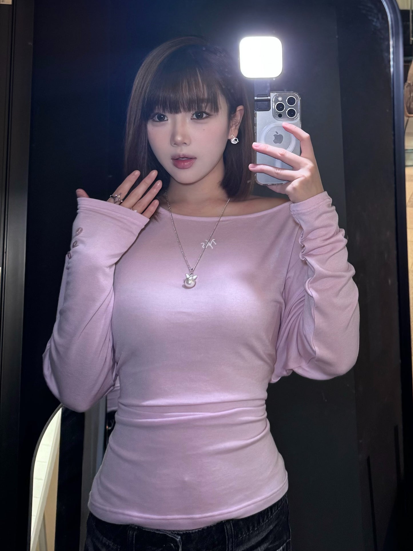 NAWS SOFT MIST PINK LUCERNE LONG SLEEVE TEE