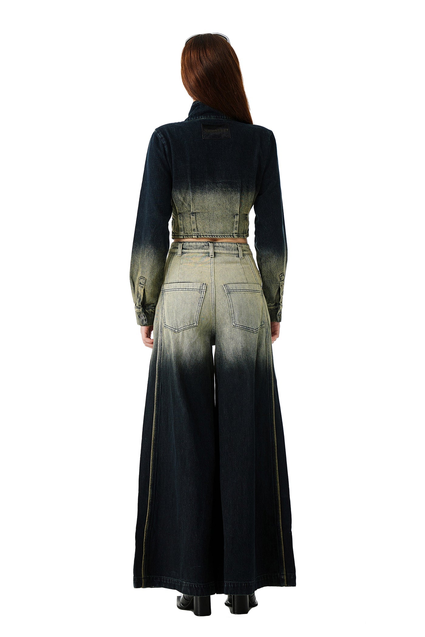 YJ1 GRADIENT WIDE-LEG JEANS