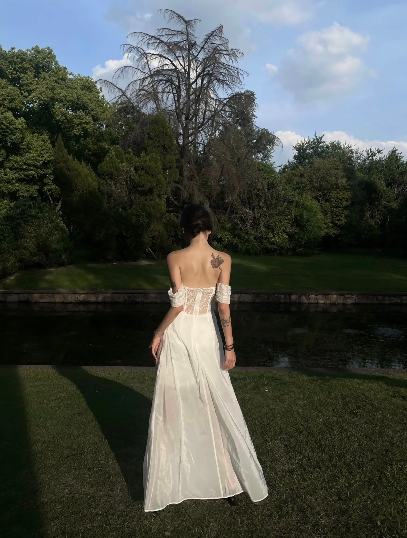 Crow Crew white lace corset dress