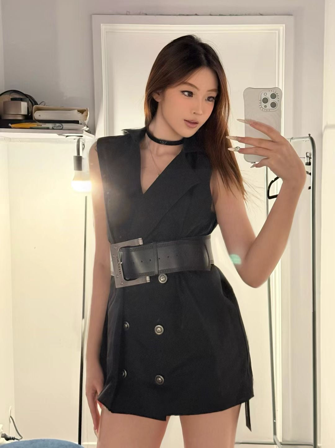 YJ1 HOODED DOUBLE-BREASTED WAISTCOAT