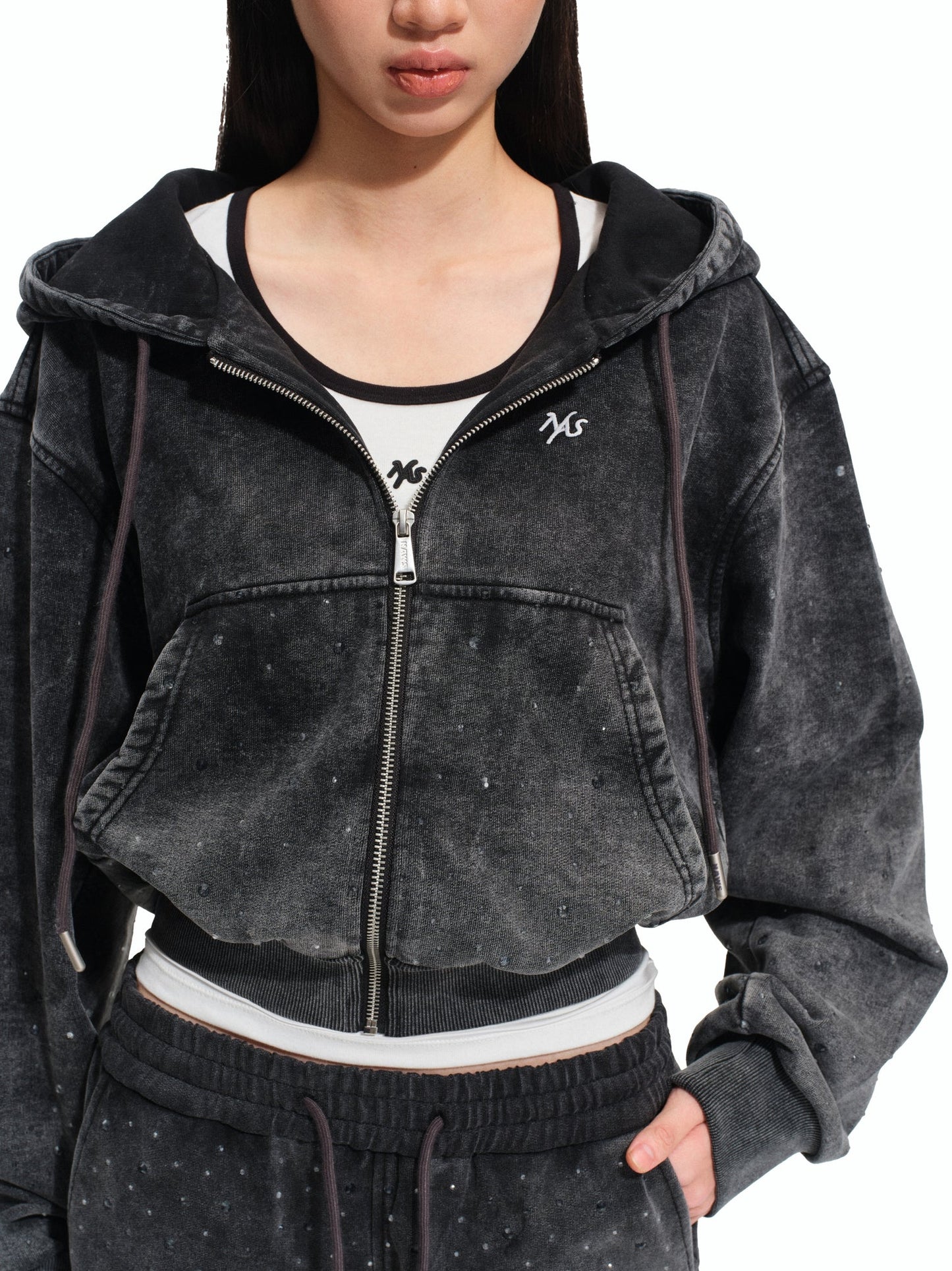 NAWS SPARKLY CROPPED HOODIE
