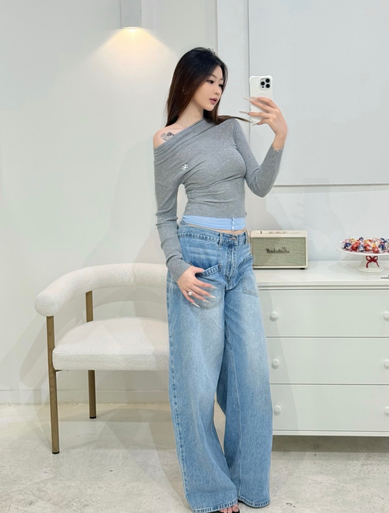 NAWS BLUES GRAY NEVA KNITWEAR