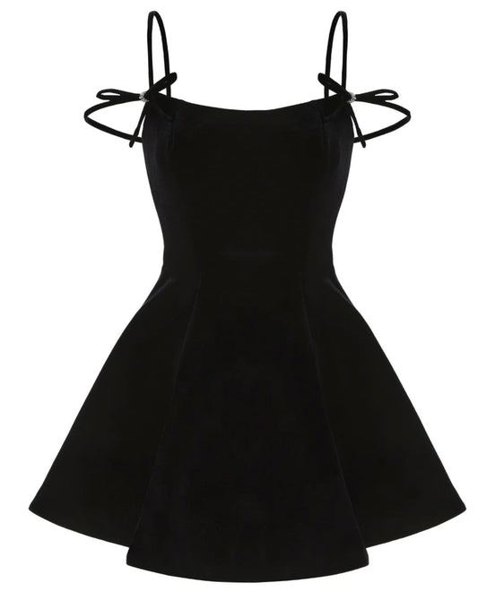 Nana Jacqueline Chantal Bow Velvet Mini Dress