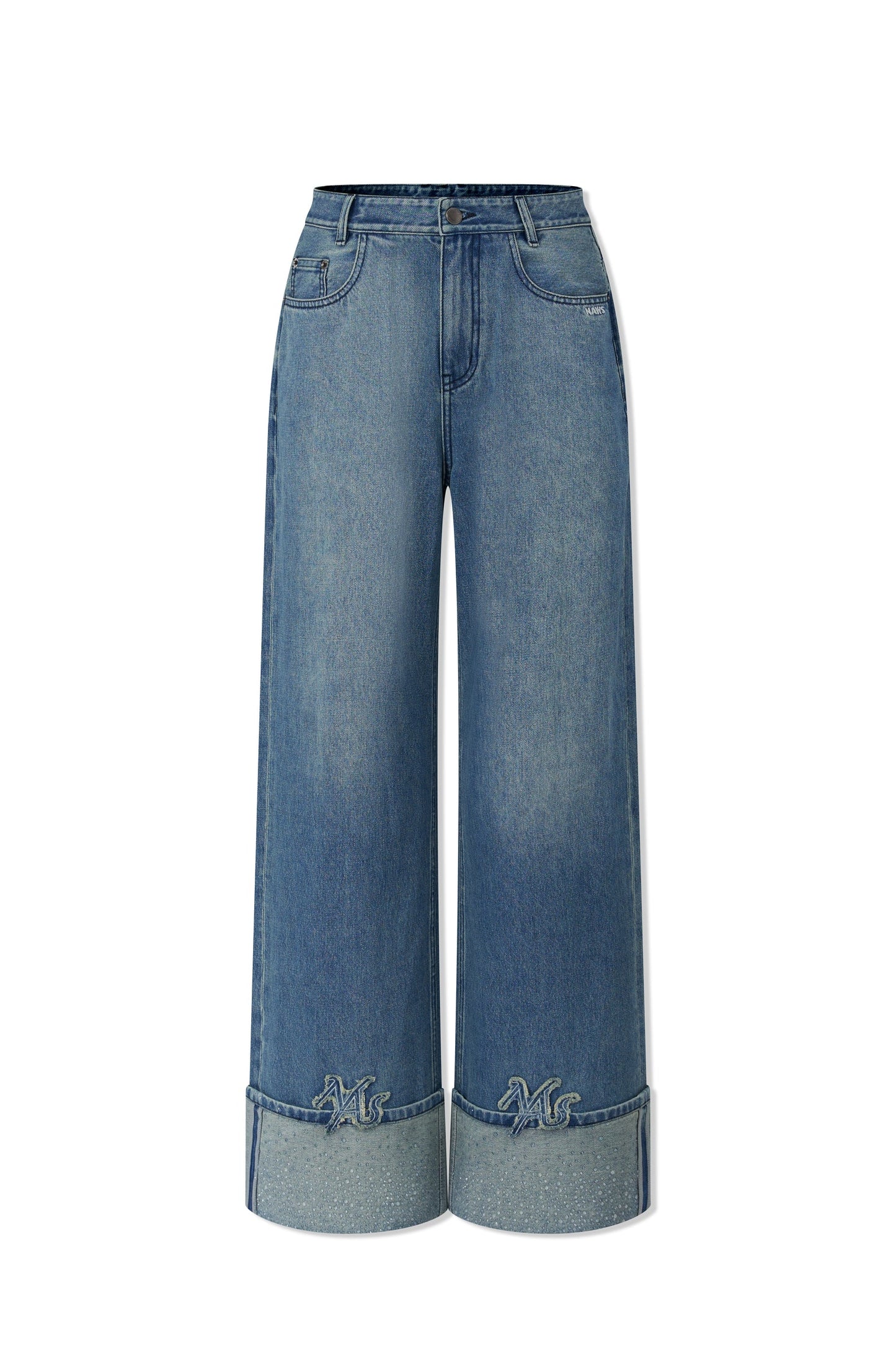 NAWS 9-CARAT DENIM STRAIGHT-LEG PANTS LIGHT BLUE