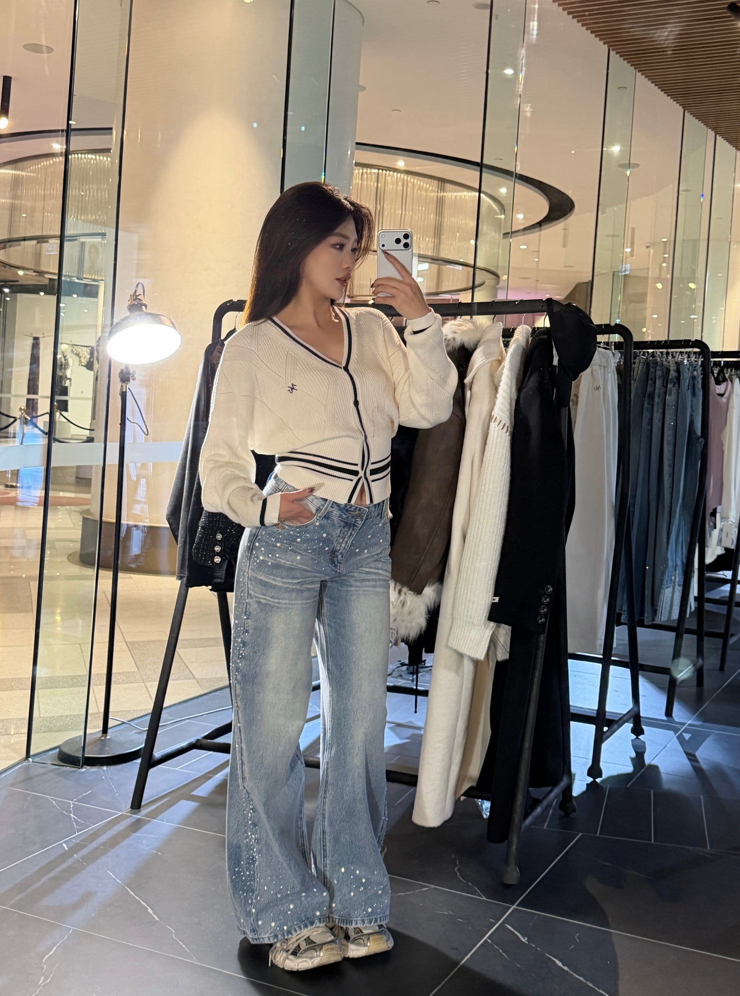NAWS SEQUIN WIDE-LEG JEANS