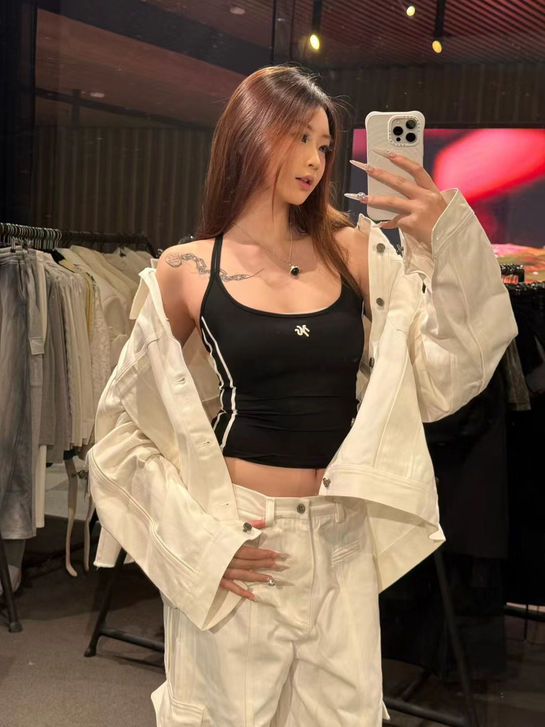 YJ1 OVERSIZED DENIM JACKET IN WHITE