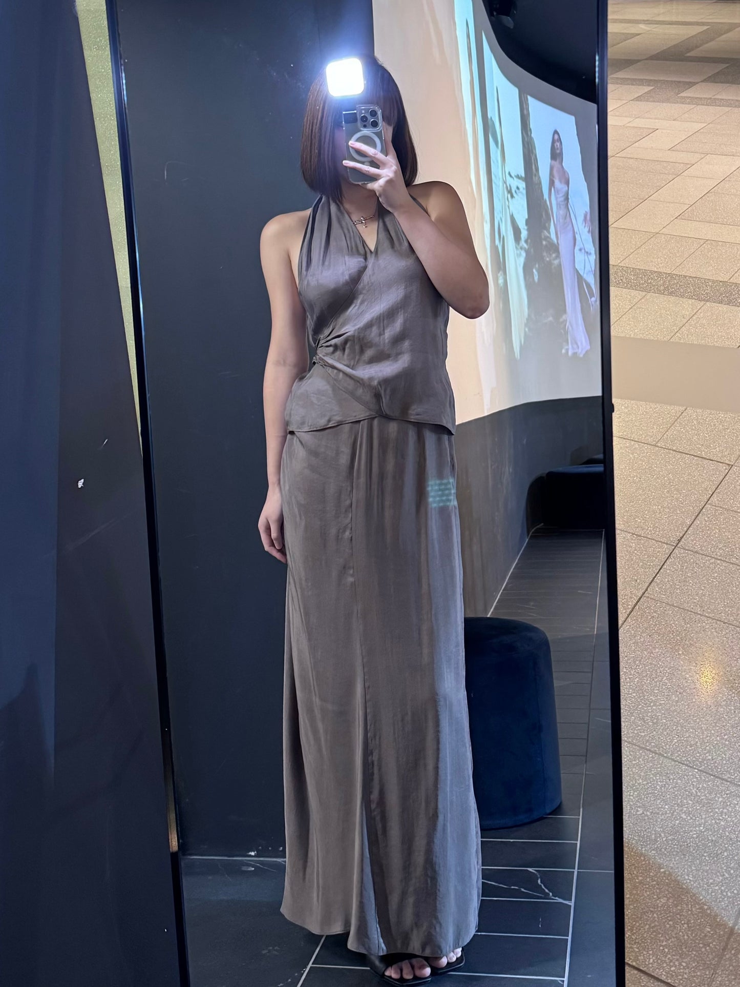 Elywood PURPLE-BROWN PLEATED SKIRT