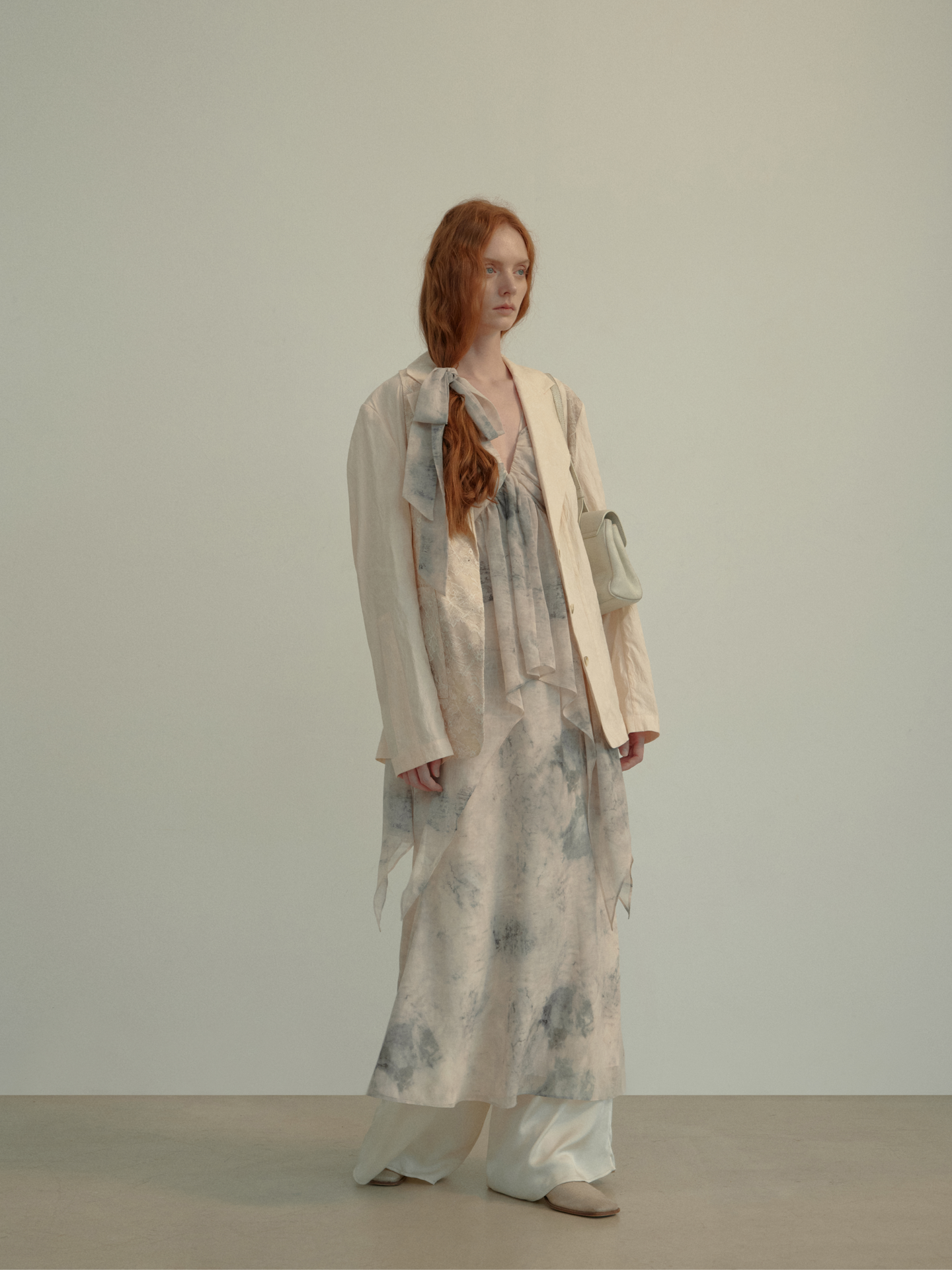 ELYWOOD APRICOT LACE PANEL BLAZER