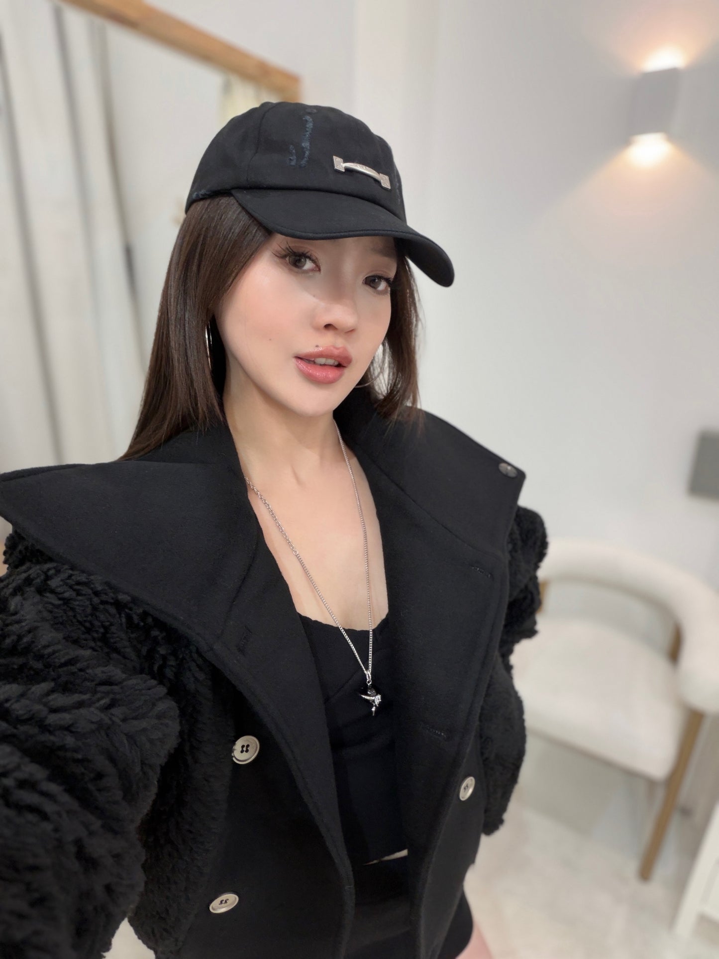 YJ1 HIGH NECK TEDDY WOOL FLEECE CROPPED JACKET