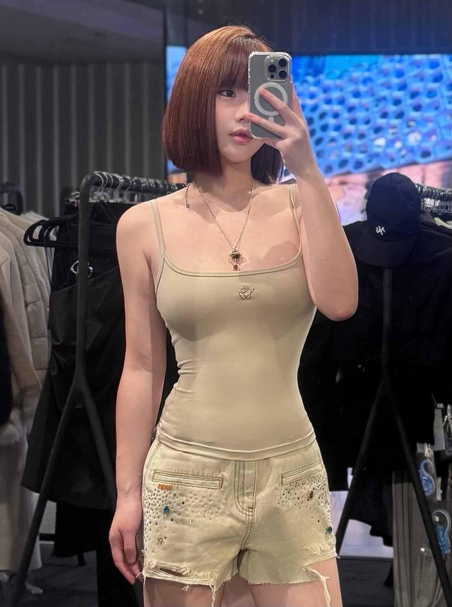 NAWS nude brown cotton top