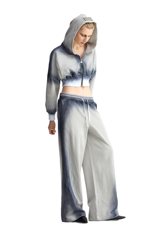 YJ1 BLUE OVERDYED RELAXED TRACK PANTS