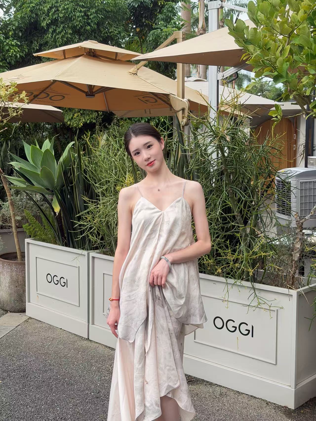 Elywood GRAY AND WHITE INK PRINT MAXI DRESS