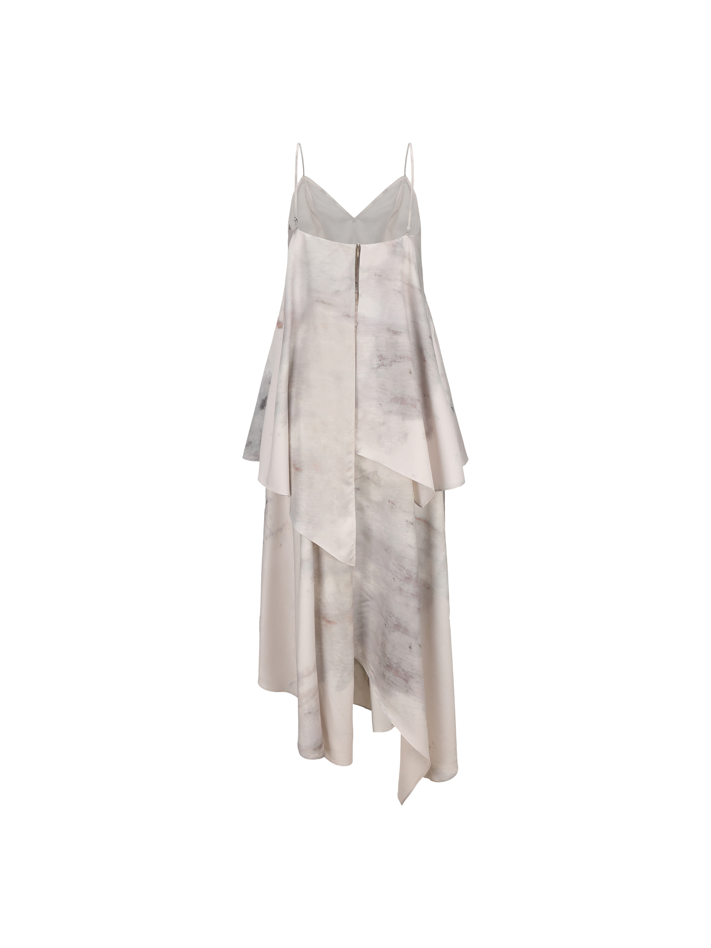 Elywood GRAY AND WHITE INK PRINT MAXI DRESS