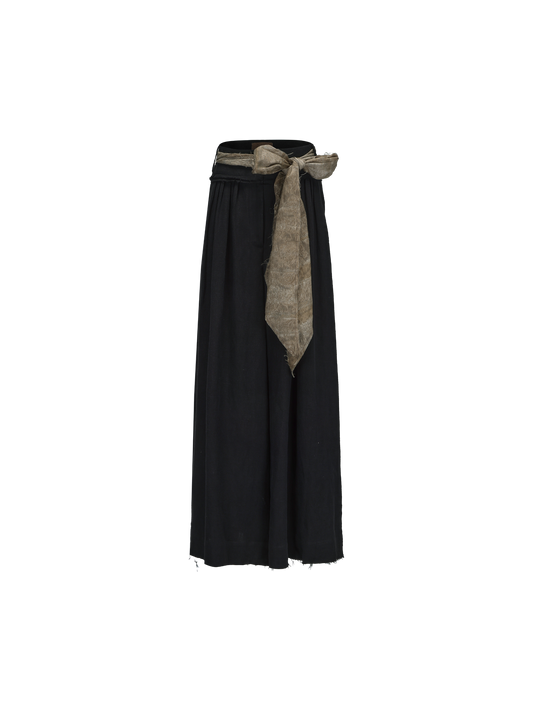 ELYWOOD COLORBLOCK BELTED WIDE-LEG PANTS