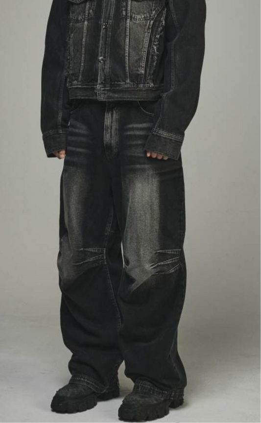 BLR blue and brown denim pants