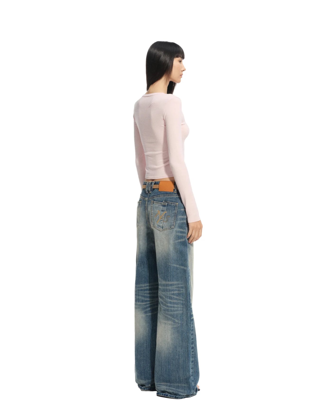 NAWS ROSY PINK BLU ASYMMETRIC FRONT KNIT SWEATER