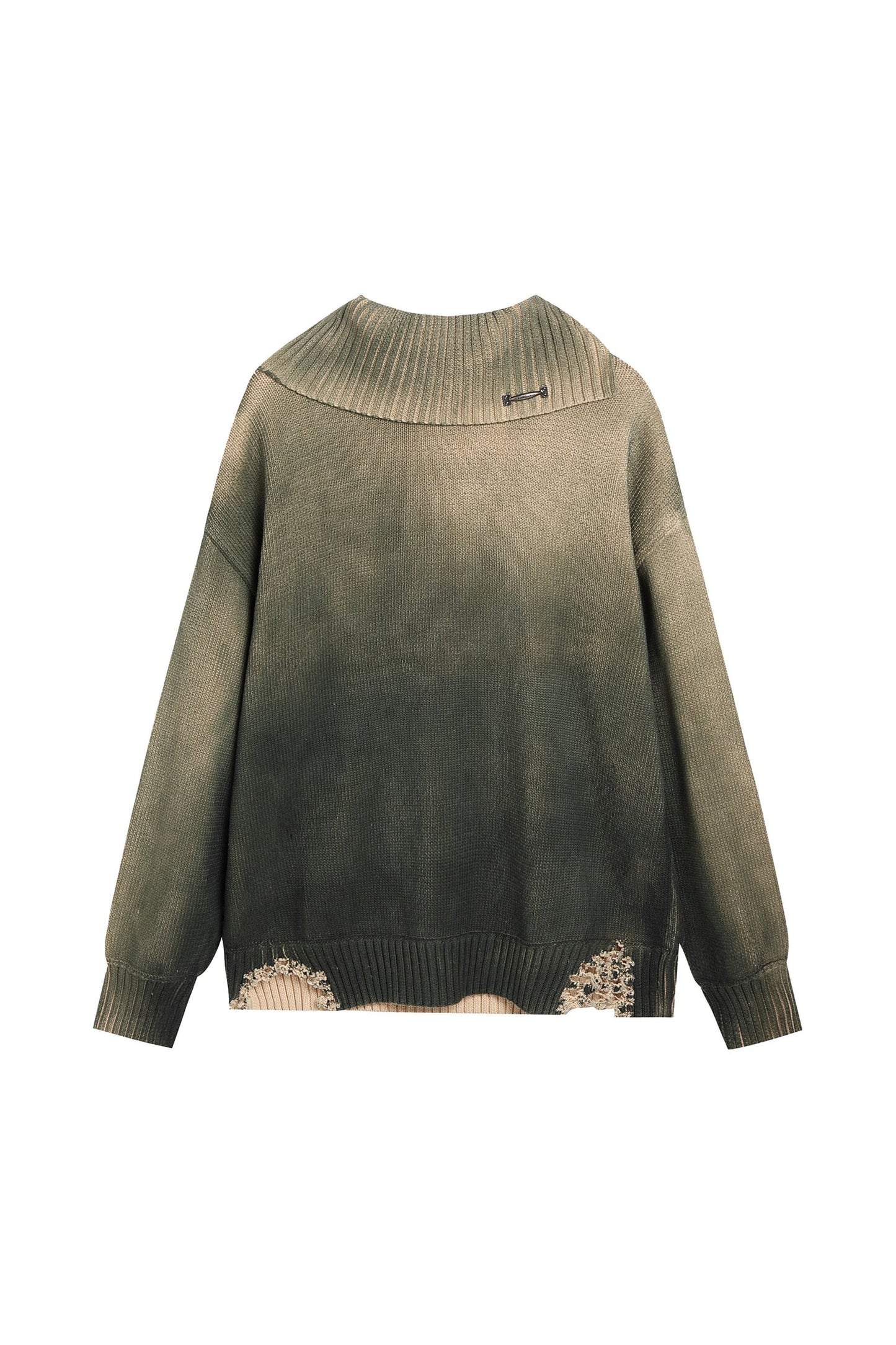 YJ1 DISTRESSED OVERSIZED SWEATER IN GREEN