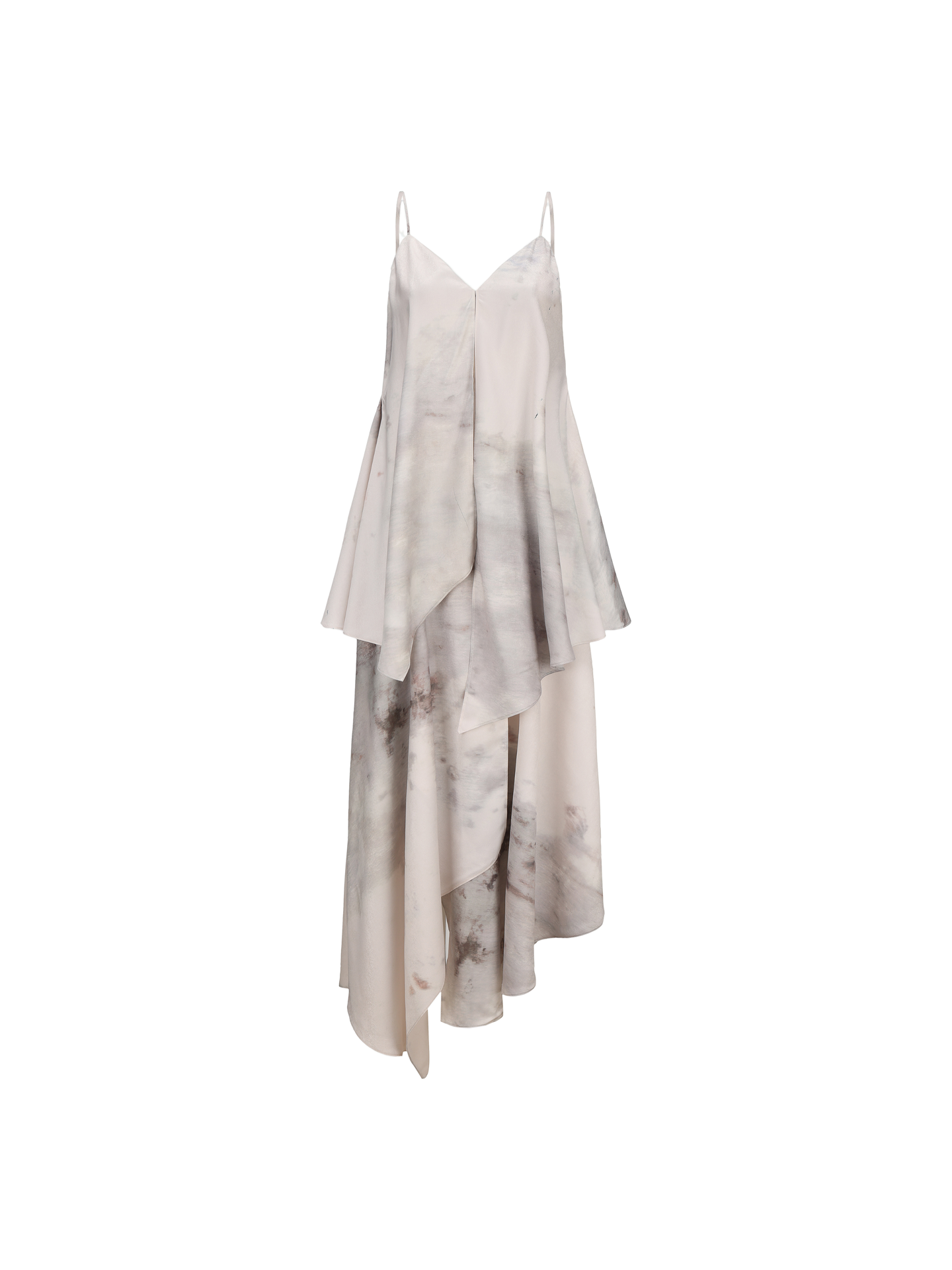 Elywood GRAY AND WHITE INK PRINT MAXI DRESS