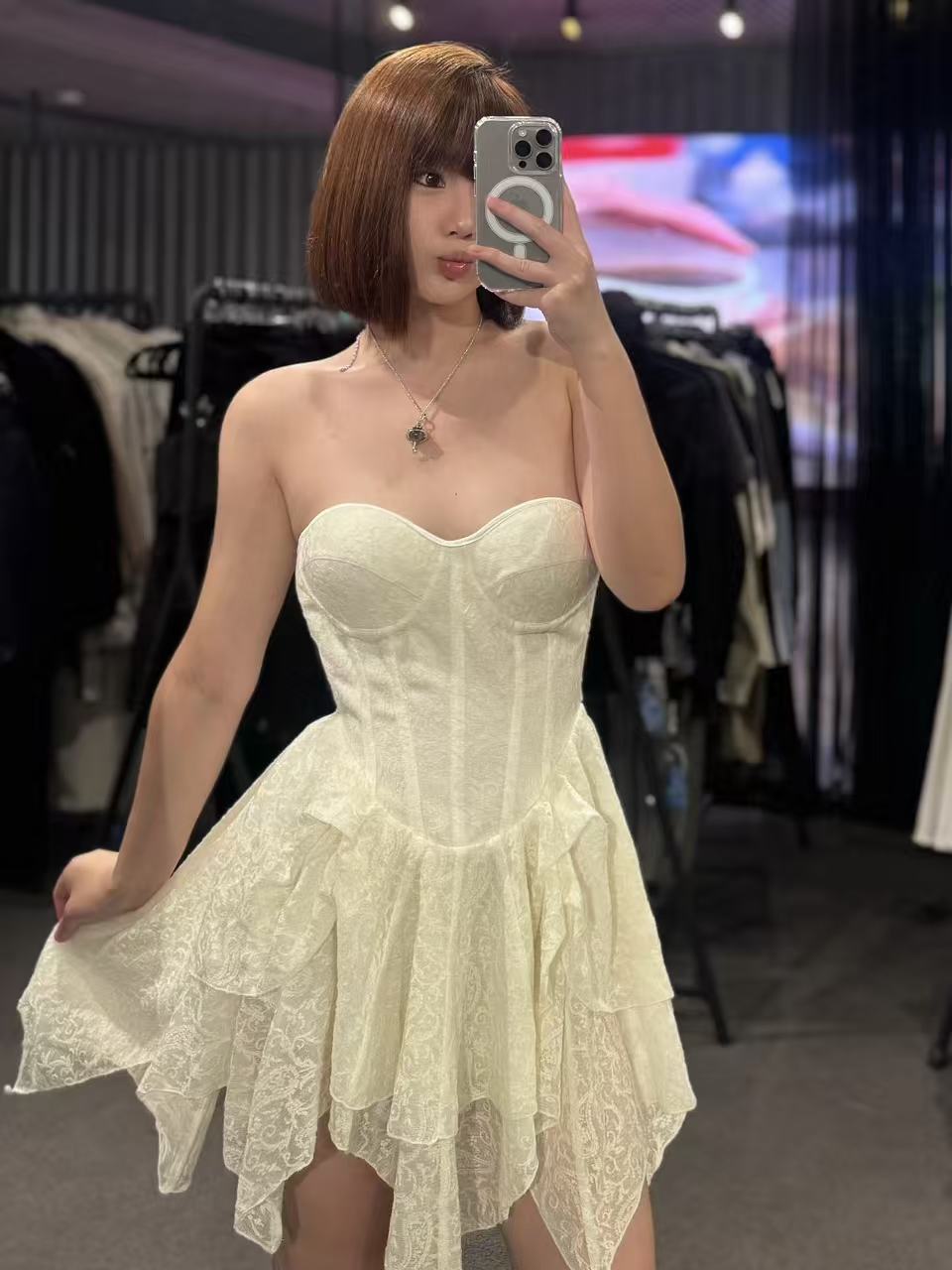 Crow Crew creamy corset dress