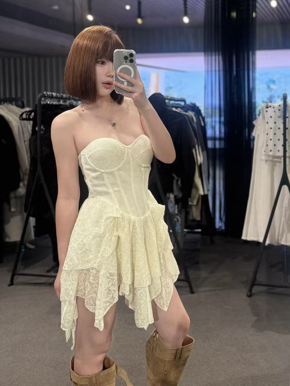 Crow Crew creamy corset dress
