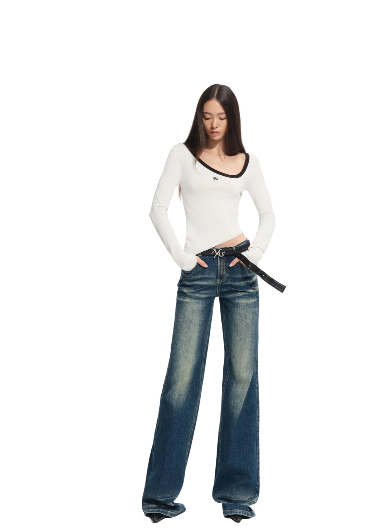 NAWS N4 STRAIGHT-LEG JEANS PRUSSIAN BLUE