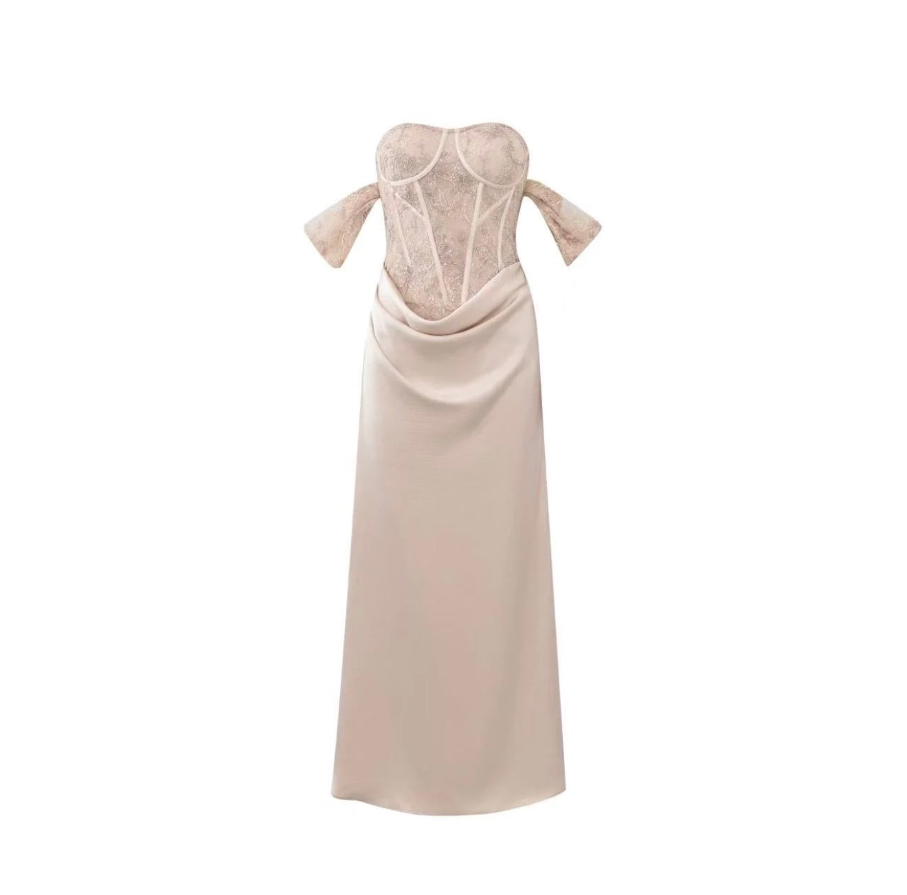 Crow Crew champagne corset lace dress