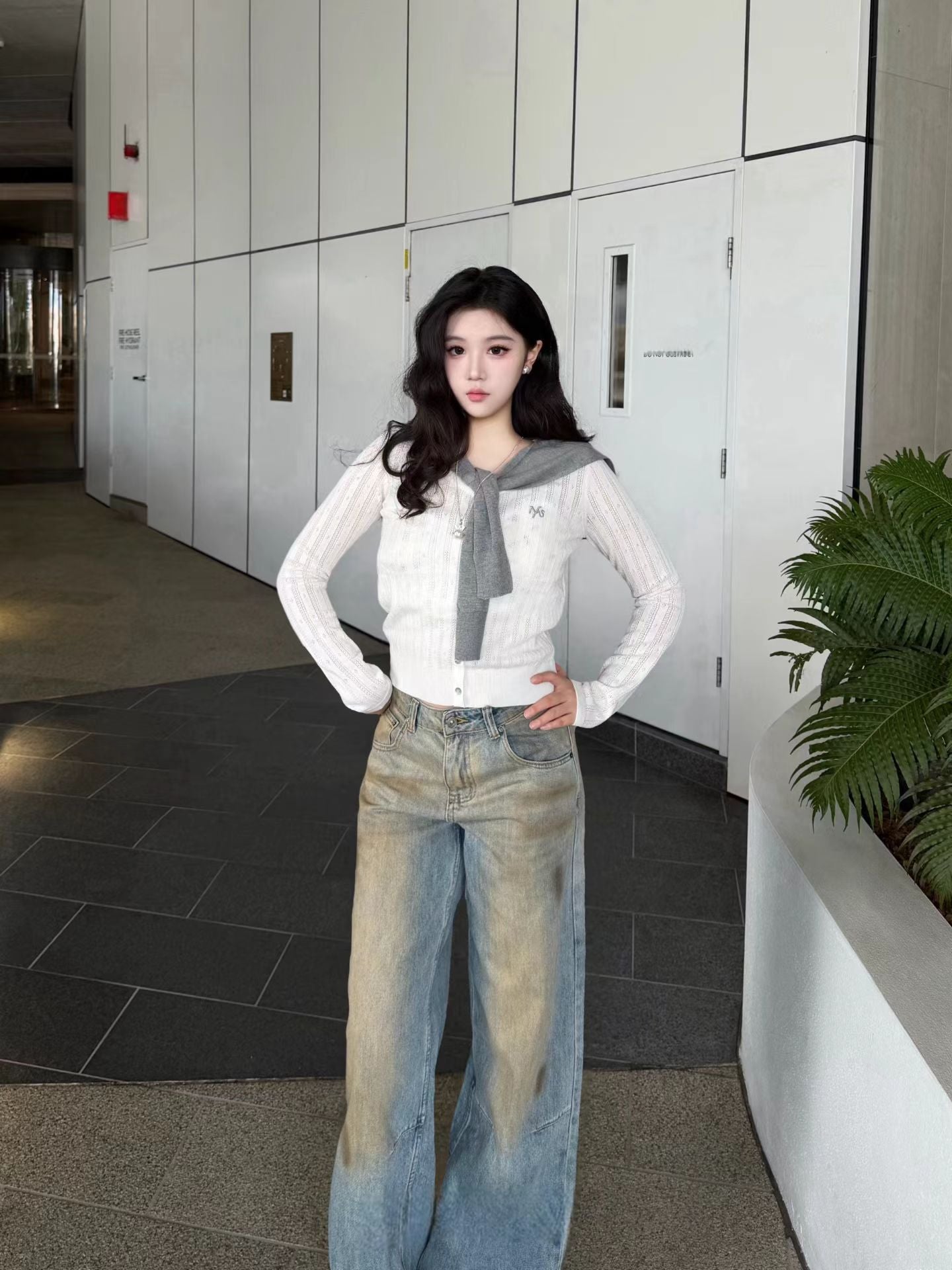 NAWS WHITE DURO SHAWL KNIT CARDIGAN