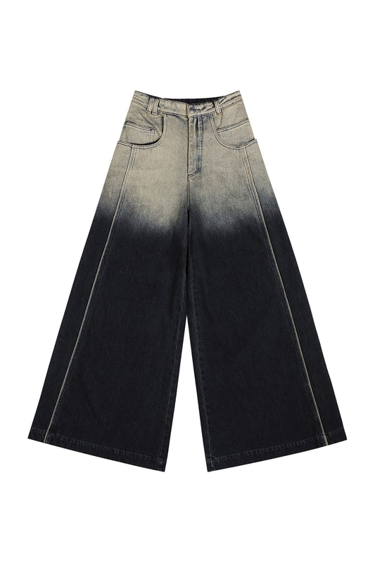 YJ1 GRADIENT WIDE-LEG JEANS