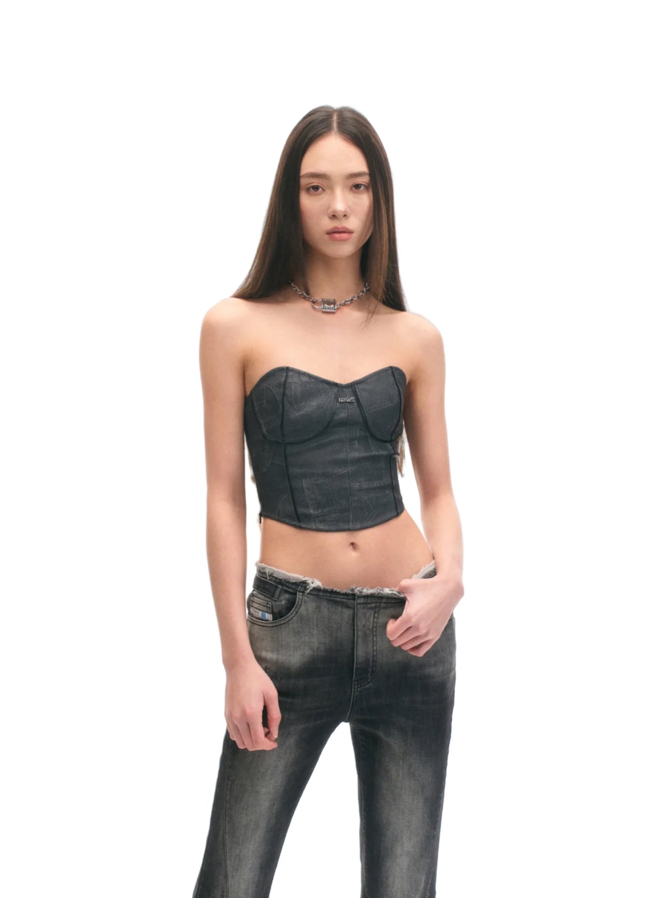 NAWS ROCK LEATHER CORSET TOP