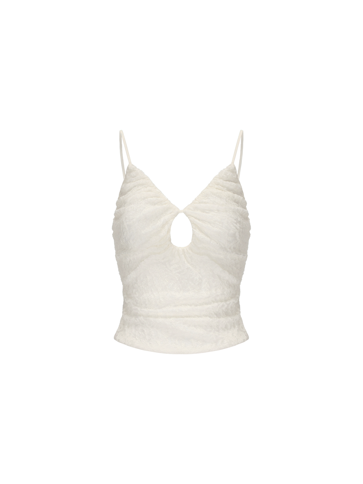 ELYWOOD OFF-WHITE LACE PLEATED CAMISOLE