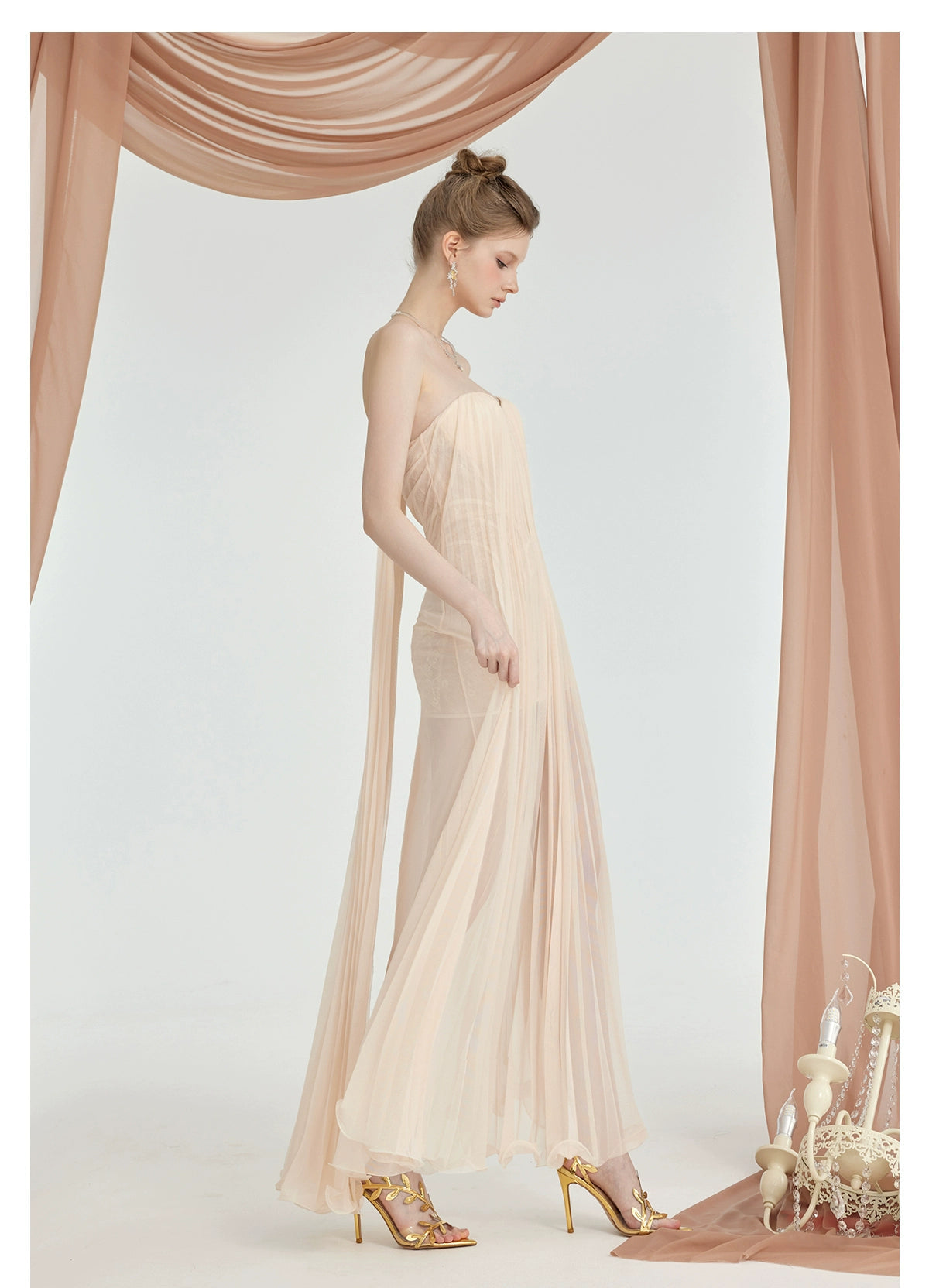 Sheer Luck Thea Strapless Mesh Backless Dress