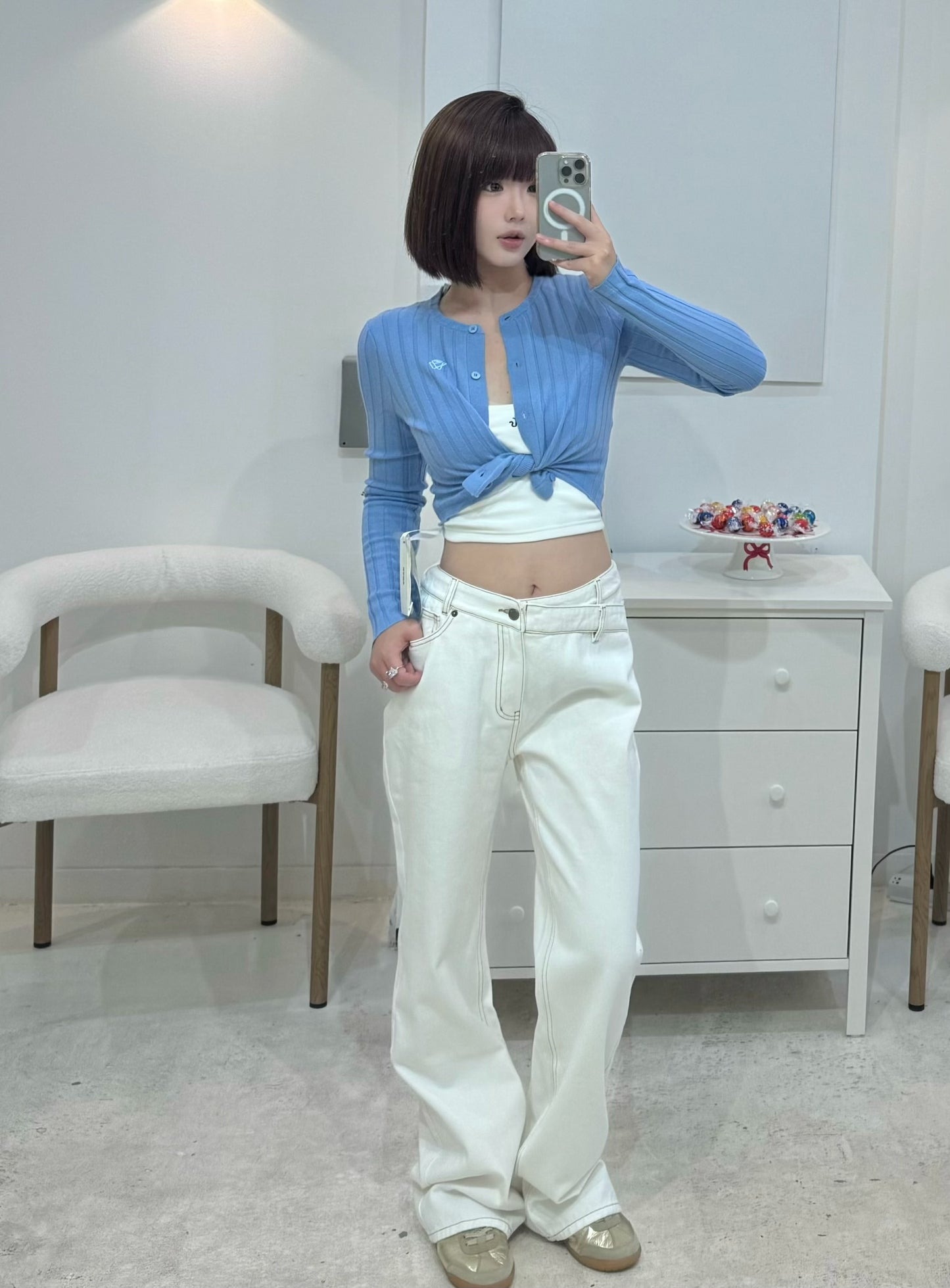 NAWS +5CM STRAIGHT JEANS WHITE