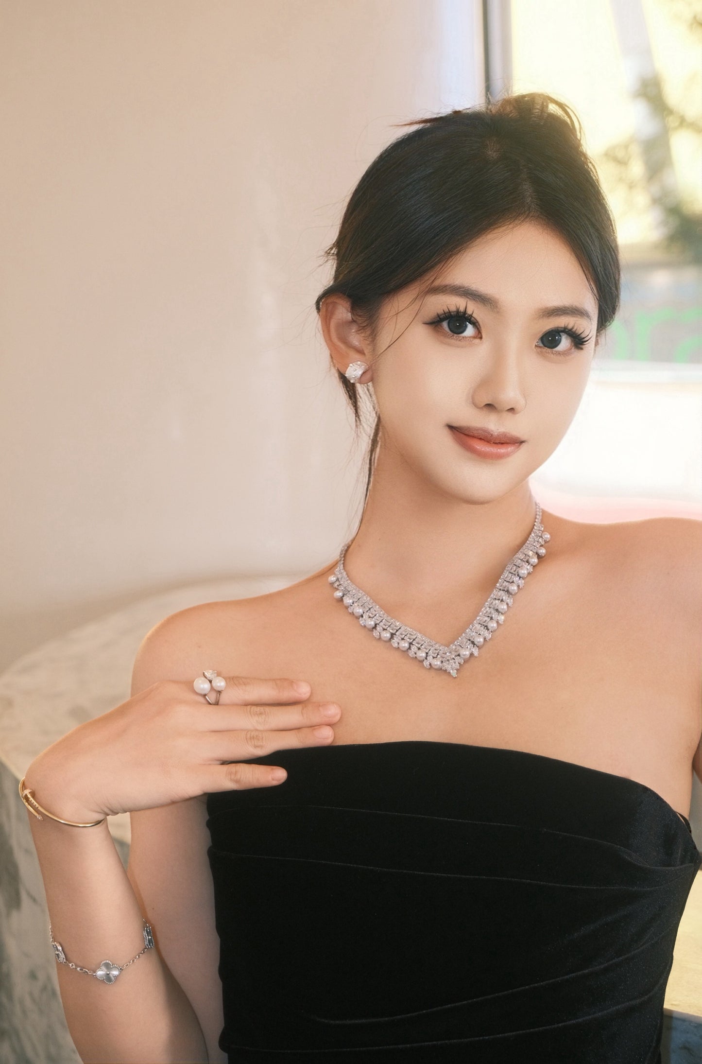 Nana Jacqueline Emma Velvet Dress (Black)