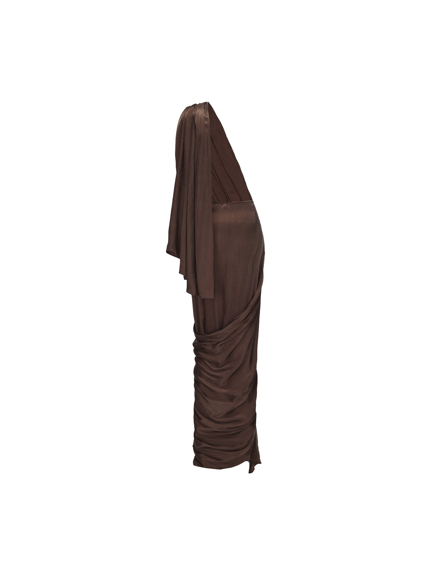ELYWOOD DARK BROWN WRAP LONG ROBE