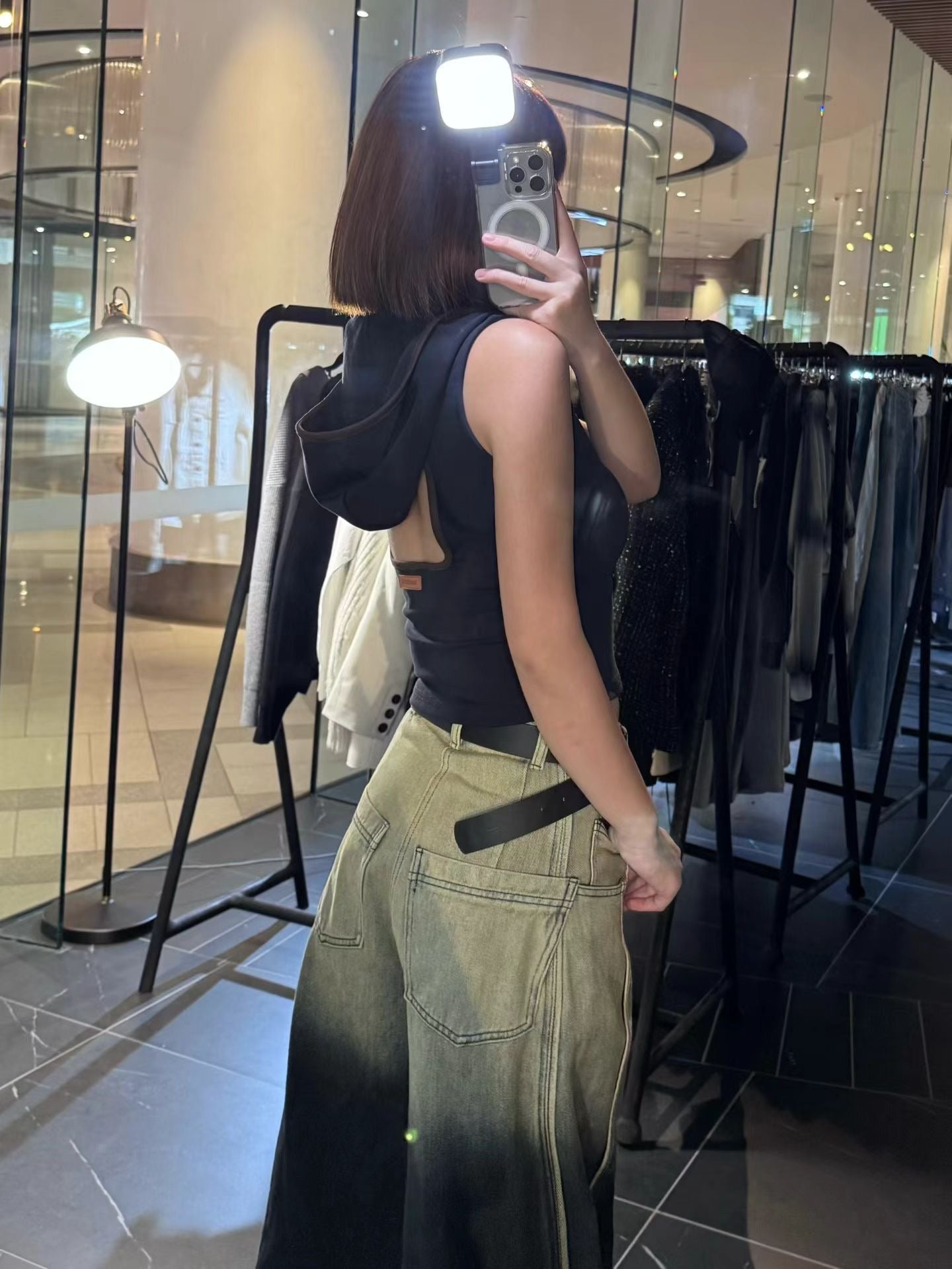 YJ1 GRADIENT WIDE-LEG JEANS