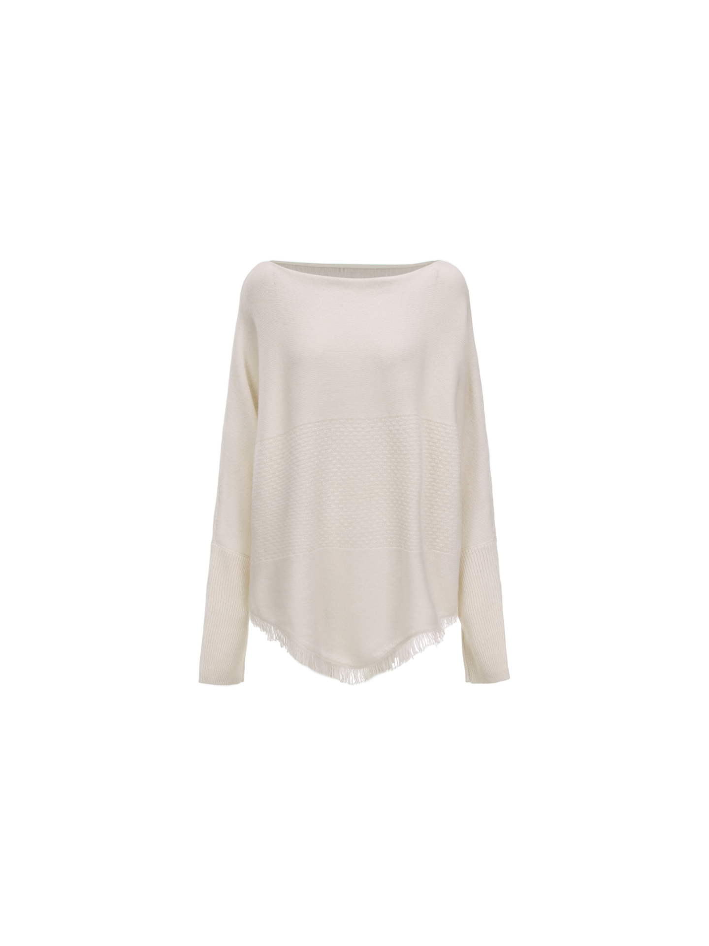 Elywood OFF-WHITE TEXTURED PANELLED SWEATER