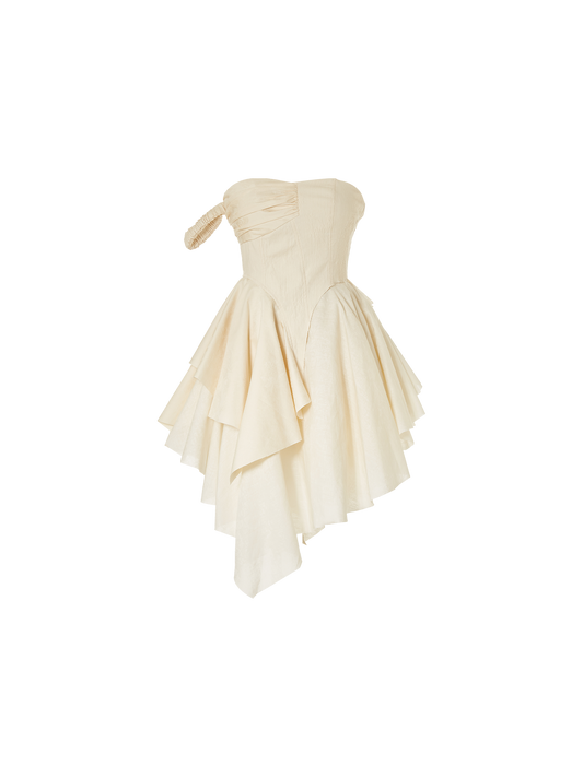 Elywood WHITE BANDEAU SHORT DRESS