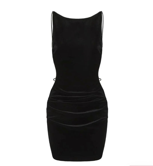 Nana Jacqueline Lucia Velvet Dress (Black)
