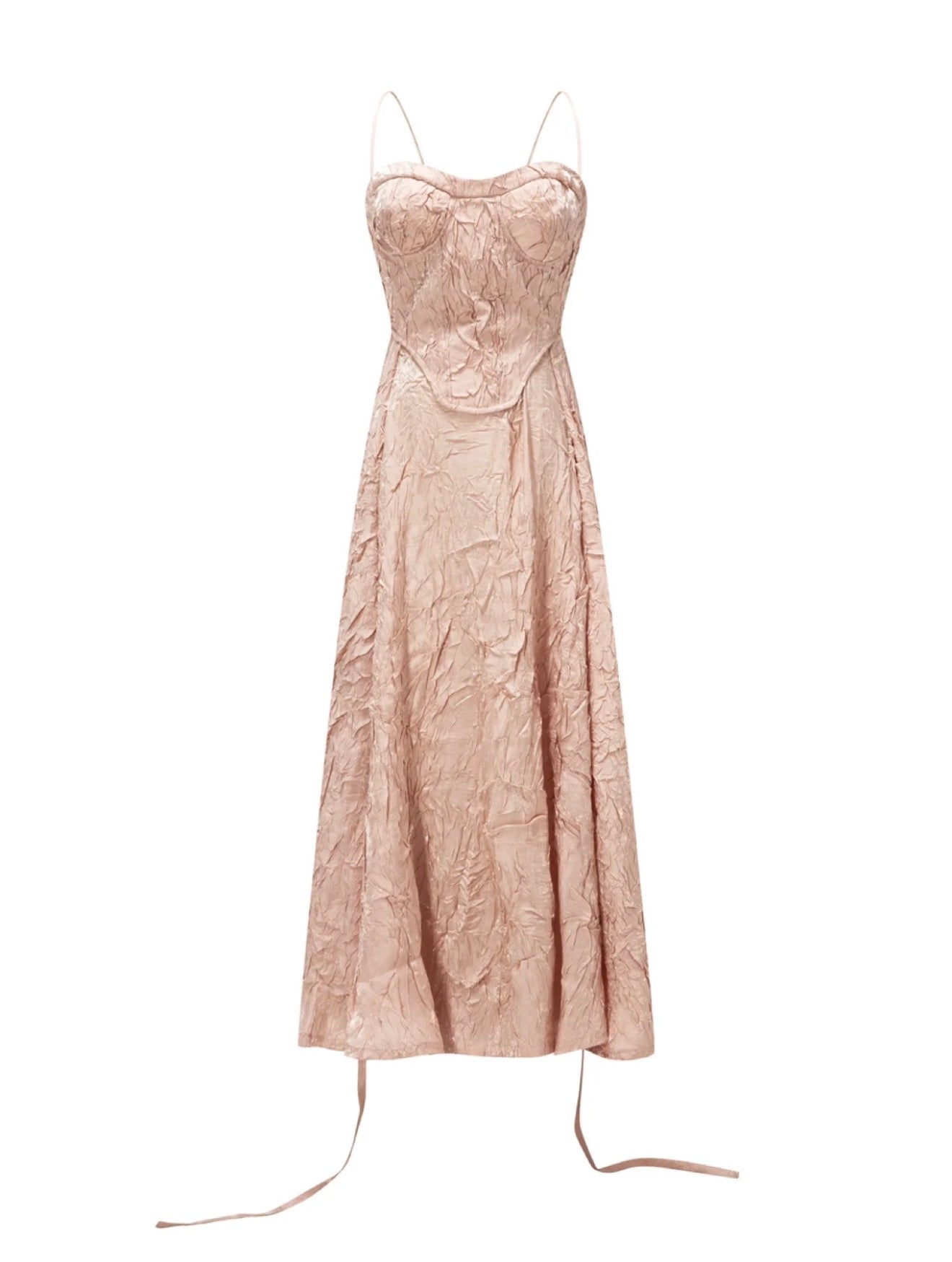 Crow Crew champagne gold wrinkle dress