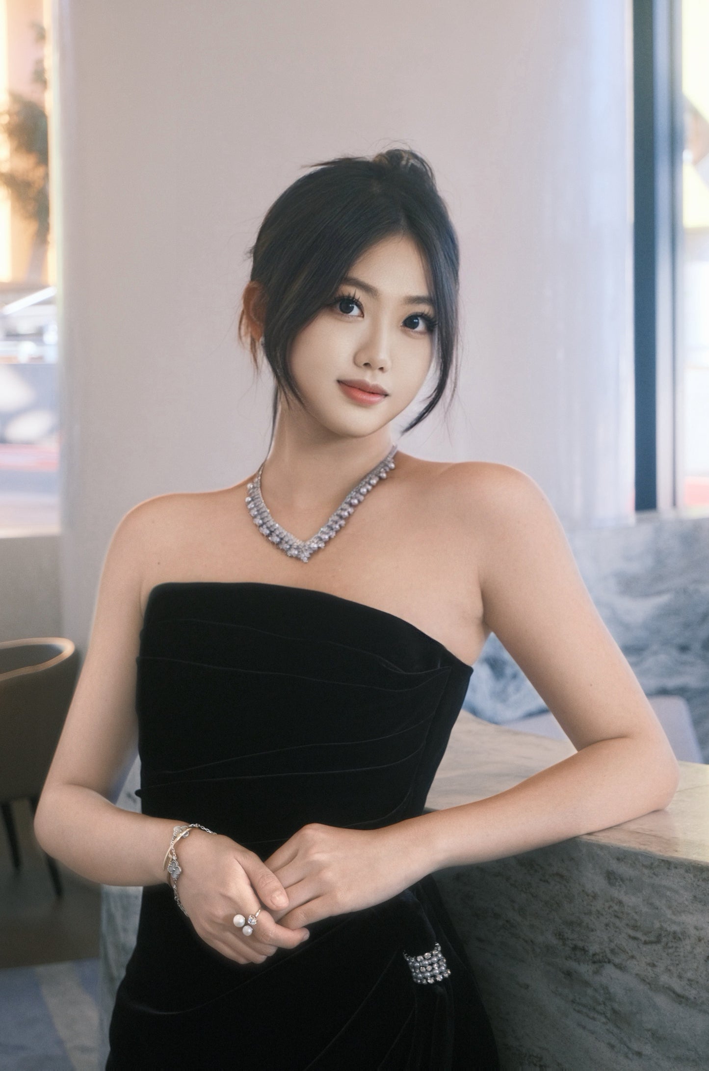 Nana Jacqueline Emma Velvet Dress (Black)