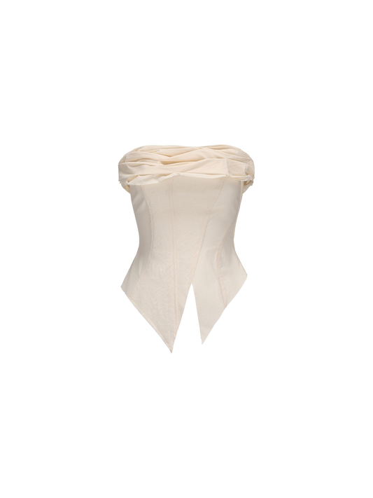 ELYWOOD WHITE OFF-SHOULDER BANDEAU TOP